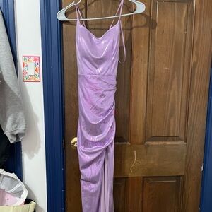 City Triangles Shimmering Purple Maxi Dress